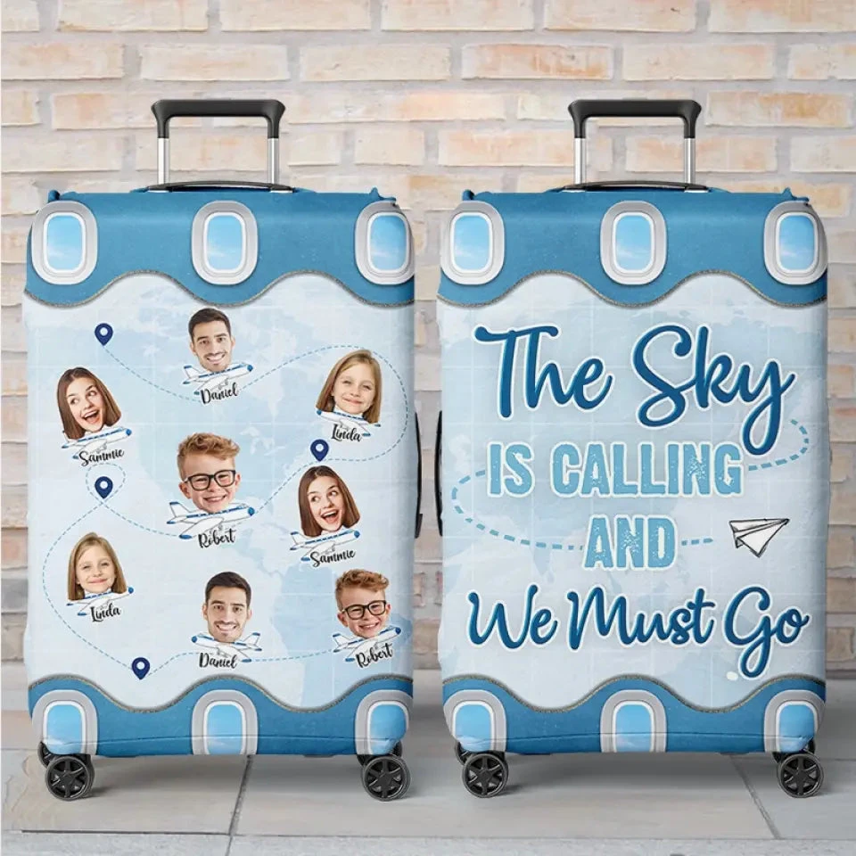 Custom Photo Side By Side, Exploring The Wide - Family Personalized Custom Luggage Cover - Summer Vacation Gift For Family Members 1 Custom Photo Side By Side, Exploring The Wide - Family Personalized Custom Luggage Cover - Summer Vacation Gift For Family Members