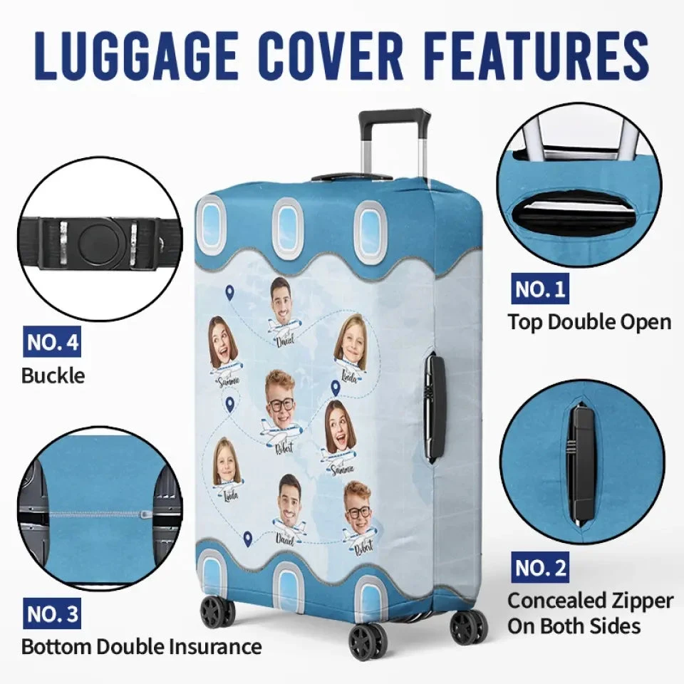 Custom Photo Side By Side, Exploring The Wide - Family Personalized Custom Luggage Cover - Summer Vacation Gift For Family Members 5 Custom Photo Side By Side, Exploring The Wide - Family Personalized Custom Luggage Cover - Summer Vacation Gift For Family Members - Image 5