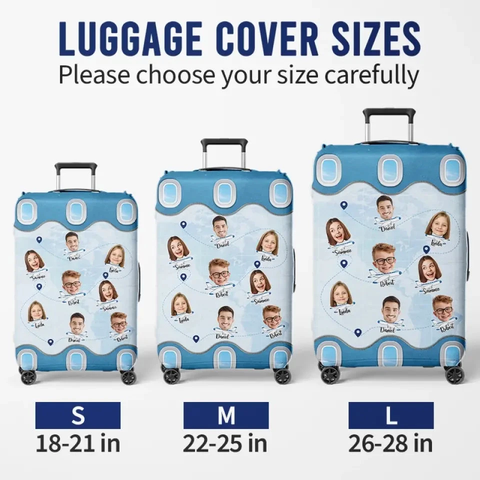 Custom Photo Side By Side, Exploring The Wide - Family Personalized Custom Luggage Cover - Summer Vacation Gift For Family Members 6 Custom Photo Side By Side, Exploring The Wide - Family Personalized Custom Luggage Cover - Summer Vacation Gift For Family Members - Image 6