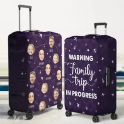 Custom Photo The Sky Is Calling And We Must Go - Family Personalized Custom Luggage Cover - Summer Vacation Gift For Family Members -Pawfect House Sale 667e8bd4588d3