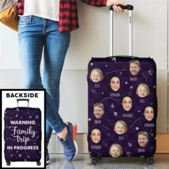 Custom Photo The Sky Is Calling And We Must Go - Family Personalized Custom Luggage Cover - Summer Vacation Gift For Family Members -Pawfect House Sale 667e8bd572e2c