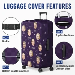 Custom Photo The Sky Is Calling And We Must Go - Family Personalized Custom Luggage Cover - Summer Vacation Gift For Family Members -Pawfect House Sale 667e8bd6ac7b6