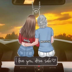 I Love You, My Darling - Family Personalized Custom Car Ornament - Acrylic Custom Shaped - Gift For Mom, Daughter -Pawfect House Sale 6682182d03bfd