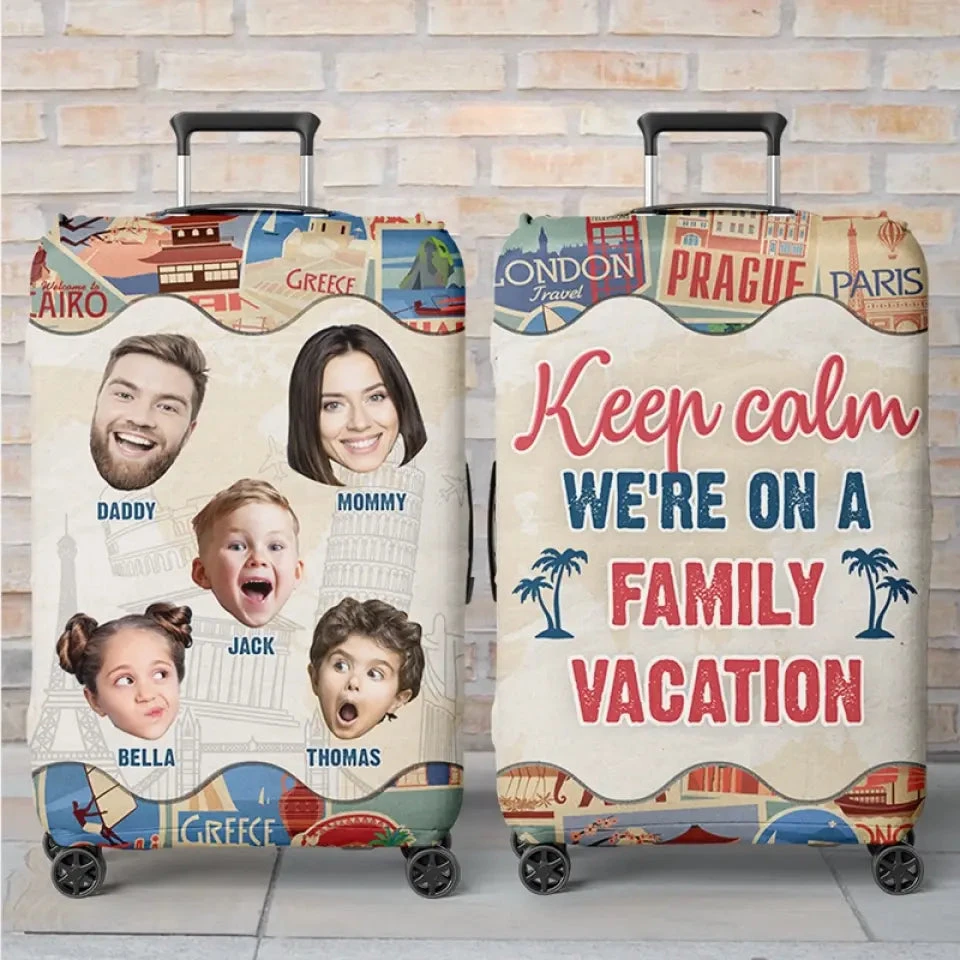 Custom Photo Every Mile, A New Memory - Family Personalized Custom Luggage Cover - Summer Vacation Gift For Family Members 1 Custom Photo Every Mile, A New Memory - Family Personalized Custom Luggage Cover - Summer Vacation Gift For Family Members