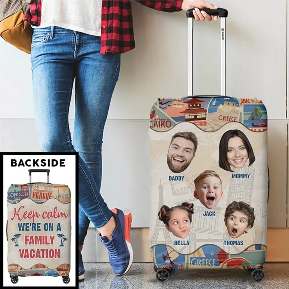 Custom Photo Every Mile, A New Memory - Family Personalized Custom Luggage Cover - Summer Vacation Gift For Family Members 4 Custom Photo Every Mile, A New Memory - Family Personalized Custom Luggage Cover - Summer Vacation Gift For Family Members - Image 4