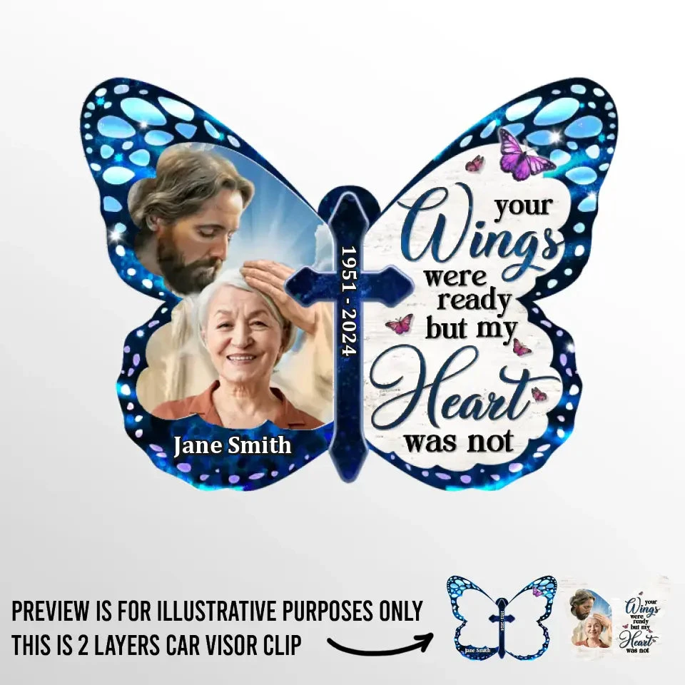 Custom Photo You're In My Thoughts - Memorial Personalized Custom Car Visor Clip - Sympathy Gift For Family Members 2 Custom Photo You're In My Thoughts - Memorial Personalized Custom Car Visor Clip - Sympathy Gift For Family Members - Image 2