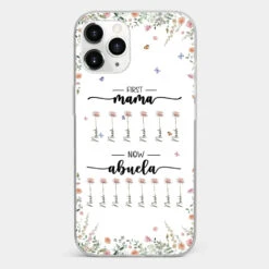 First Mom Now Granny - Family Personalized Custom Clear Phone Case - Gift For Mom, Grandma -Pawfect House Sale 66b2f3855c551 bfa85537 b667 42fc 8e44 dc3a991f5f5b