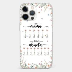 First Mom Now Granny - Family Personalized Custom Clear Phone Case - Gift For Mom, Grandma -Pawfect House Sale 66b2f38ca1850 02d4d5f8 2839 4068 bd52 11a8b052ee42