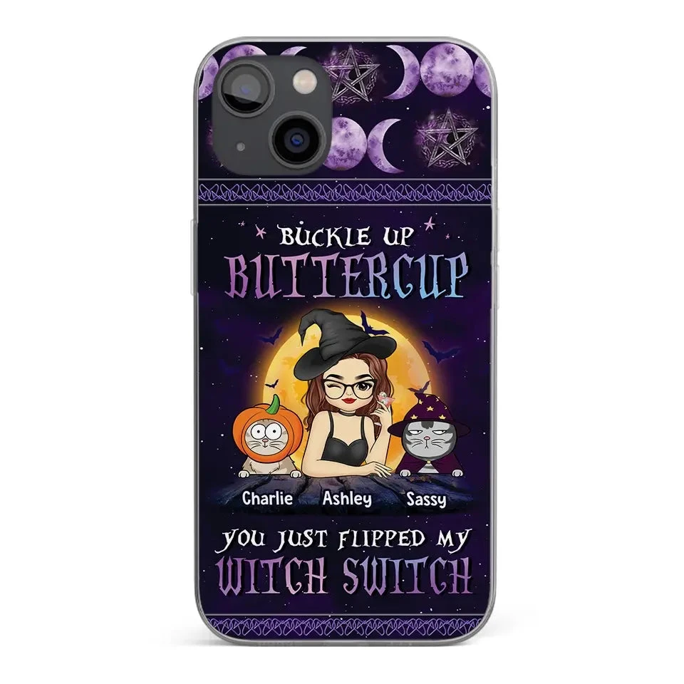 You Just Flipped My Witch Switch - Cat Personalized Custom Clear Phone Case - Halloween Gift For Pet Owners, Pet Lovers 1 You Just Flipped My Witch Switch - Cat Personalized Custom Clear Phone Case - Halloween Gift For Pet Owners, Pet Lovers