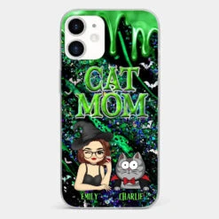 Witchy Vibes For Cat Mom This Halloween - Cat Personalized Custom Clear Phone Case - Halloween Gift For Pet Owners, Pet Lovers -Pawfect House Sale 66c40c1305227 e35e82a1 f190 459b 8952 d6676c973384