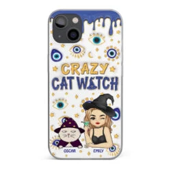 You Can't Scare Me I'm The Crazy Cat Witch - Cat Personalized Custom 3D Inflated Effect Printed Clear Phone Case - Halloween Gift For Pet Owners, Pet Lovers