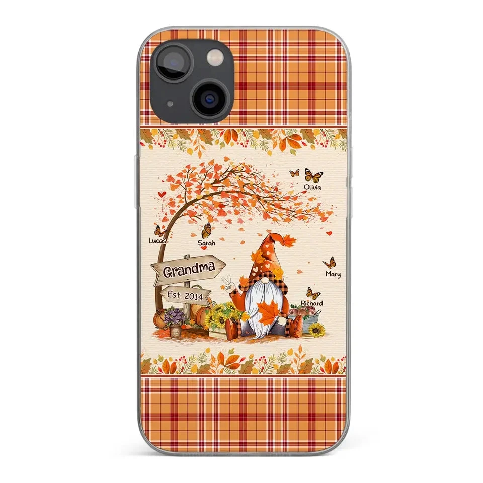 Oh My Gourd I Love Fall - Family Personalized Custom Clear Phone Case - Autumn Fall Gift For Grandma 1 Oh My Gourd I Love Fall - Family Personalized Custom Clear Phone Case - Autumn Fall Gift For Grandma