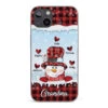 Grandmas Are Snowmen With Hearts That Never Melt - Family Personalized Custom Clear Phone Case - Christmas Gift For Grandma