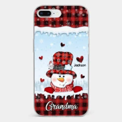 Grandmas Are Snowmen With Hearts That Never Melt - Family Personalized Custom Clear Phone Case - Christmas Gift For Grandma -Pawfect House Sale 66e9319a20ed9 2836261c ea4c 4cfc a4e3 3c1672927f2d