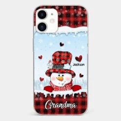 Grandmas Are Snowmen With Hearts That Never Melt - Family Personalized Custom Clear Phone Case - Christmas Gift For Grandma -Pawfect House Sale 66e931a069016 633c89d2 f410 479a 8f42 405852a0cbd0