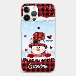 Grandmas Are Snowmen With Hearts That Never Melt - Family Personalized Custom Clear Phone Case - Christmas Gift For Grandma -Pawfect House Sale 66e931a7c3dcd 693a7ce9 b39d 46fe a006 751acab48995