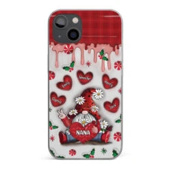 Gnome One Loves Like Grandma - Family Personalized Custom 3D Inflated Effect Printed Clear Phone Case - Christmas Gift For Grandma