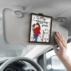 You Are My Missing Piece - Couple Personalized Custom Car Visor Clip - Christmas Gift For Husband Wife, Anniversary -Pawfect House Sale 6711bdccf244e