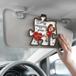 My Missing Piece - Couple Personalized Custom Car Visor Clip - Christmas Gift For Husband Wife, Anniversary -Pawfect House Sale 6711f5734b90b
