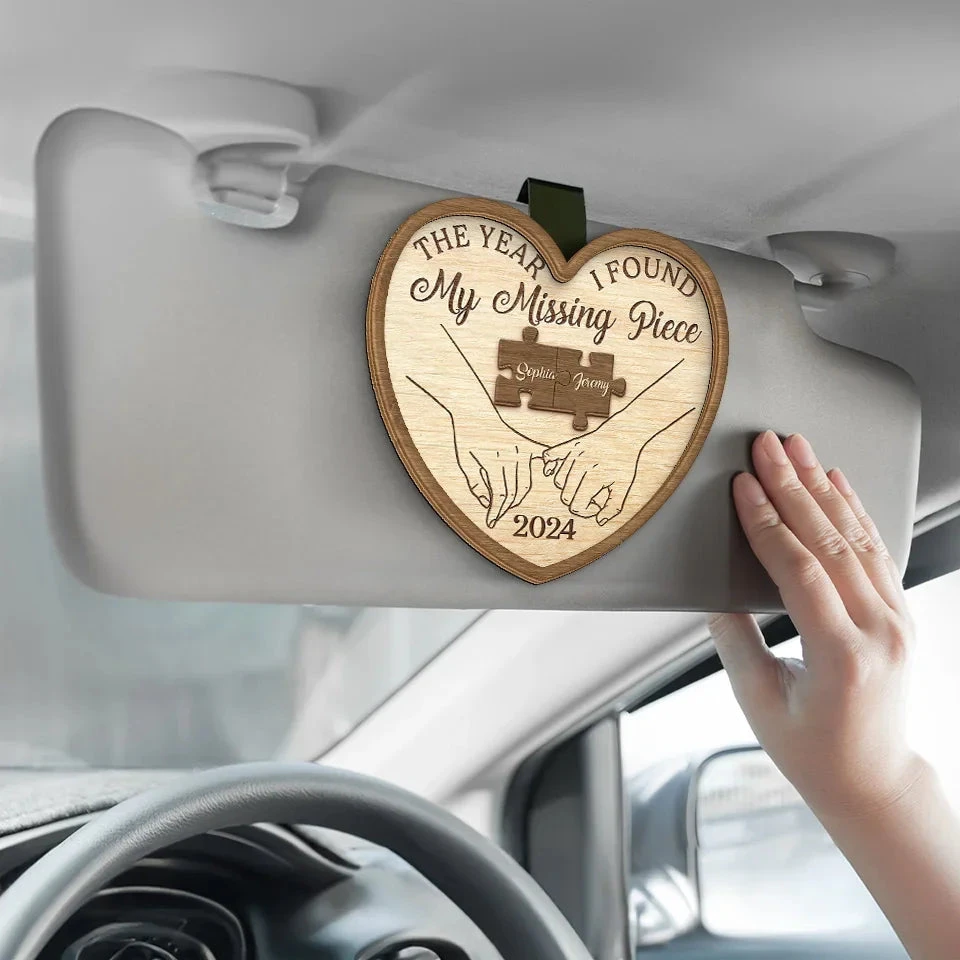 Every Mile Is Magic With You By My Side - Couple Personalized Custom Car Visor Clip - Christmas Gift For Husband Wife, Anniversary 4 Every Mile Is Magic With You By My Side - Couple Personalized Custom Car Visor Clip - Christmas Gift For Husband Wife, Anniversary - Image 4