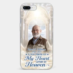 Custom Photo A Big Piece Of My Heart Lives In Heaven - Memorial Personalized Custom Clear Phone Case - Sympathy Gift For Family Members -Pawfect House Sale 6721fd098cfbc