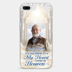 Custom Photo A Big Piece Of My Heart Lives In Heaven - Memorial Personalized Custom Clear Phone Case - Sympathy Gift For Family Members -Pawfect House Sale 6721fd0a80cea