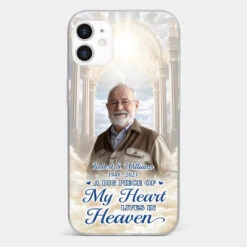 Custom Photo A Big Piece Of My Heart Lives In Heaven - Memorial Personalized Custom Clear Phone Case - Sympathy Gift For Family Members -Pawfect House Sale 6721fd0c51807
