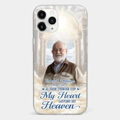 Custom Photo A Big Piece Of My Heart Lives In Heaven - Memorial Personalized Custom Clear Phone Case - Sympathy Gift For Family Members -Pawfect House Sale 6721fd0d3f992