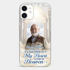 Custom Photo A Big Piece Of My Heart Lives In Heaven - Memorial Personalized Custom Clear Phone Case - Sympathy Gift For Family Members -Pawfect House Sale 6721fd0f100f5