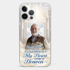 Custom Photo A Big Piece Of My Heart Lives In Heaven - Memorial Personalized Custom Clear Phone Case - Sympathy Gift For Family Members -Pawfect House Sale 6721fd12092a3