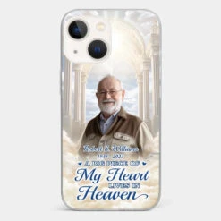 Custom Photo A Big Piece Of My Heart Lives In Heaven - Memorial Personalized Custom Clear Phone Case - Sympathy Gift For Family Members -Pawfect House Sale 6721fd1317460