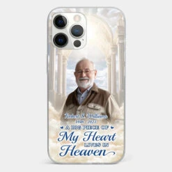 Custom Photo A Big Piece Of My Heart Lives In Heaven - Memorial Personalized Custom Clear Phone Case - Sympathy Gift For Family Members -Pawfect House Sale 6721fd165095a