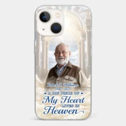 Custom Photo A Big Piece Of My Heart Lives In Heaven - Memorial Personalized Custom Clear Phone Case - Sympathy Gift For Family Members -Pawfect House Sale 6721fd178221c