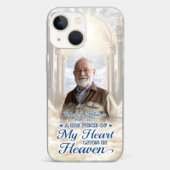 Custom Photo A Big Piece Of My Heart Lives In Heaven - Memorial Personalized Custom Clear Phone Case - Sympathy Gift For Family Members -Pawfect House Sale 6721fd18ce7d4
