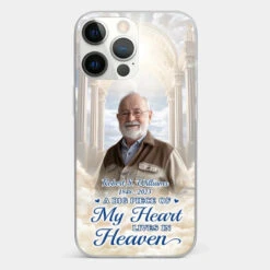 Custom Photo A Big Piece Of My Heart Lives In Heaven - Memorial Personalized Custom Clear Phone Case - Sympathy Gift For Family Members -Pawfect House Sale 6721fd1b864d9