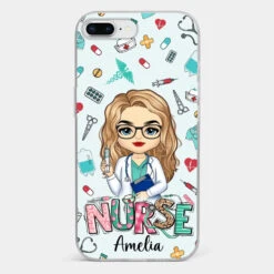 From Caring Comes Courage - Nurse Personalized Custom Clear Phone Case - Appreciation, Thank You Gift, Nurse Life, Doctor Life -Pawfect House Sale 67221c621ce17