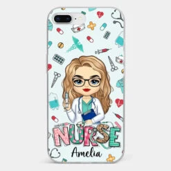 From Caring Comes Courage - Nurse Personalized Custom Clear Phone Case - Appreciation, Thank You Gift, Nurse Life, Doctor Life -Pawfect House Sale 67221c648eb55