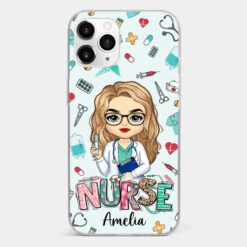 From Caring Comes Courage - Nurse Personalized Custom Clear Phone Case - Appreciation, Thank You Gift, Nurse Life, Doctor Life -Pawfect House Sale 67221c677ee5e