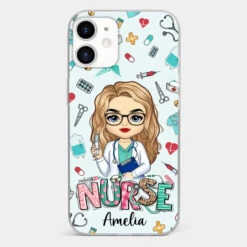 From Caring Comes Courage - Nurse Personalized Custom Clear Phone Case - Appreciation, Thank You Gift, Nurse Life, Doctor Life -Pawfect House Sale 67221c6a10e37