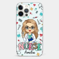 From Caring Comes Courage - Nurse Personalized Custom Clear Phone Case - Appreciation, Thank You Gift, Nurse Life, Doctor Life -Pawfect House Sale 67221c6da5d06