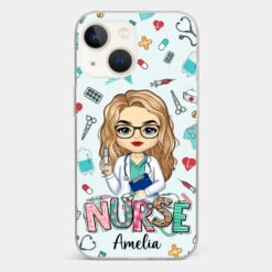 From Caring Comes Courage - Nurse Personalized Custom Clear Phone Case - Appreciation, Thank You Gift, Nurse Life, Doctor Life -Pawfect House Sale 67221c7049c6d