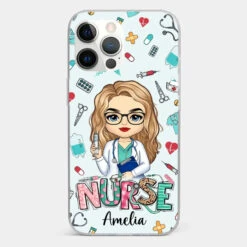 From Caring Comes Courage - Nurse Personalized Custom Clear Phone Case - Appreciation, Thank You Gift, Nurse Life, Doctor Life -Pawfect House Sale 67221c7198980