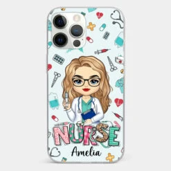 From Caring Comes Courage - Nurse Personalized Custom Clear Phone Case - Appreciation, Thank You Gift, Nurse Life, Doctor Life -Pawfect House Sale 67221c72c8fe2