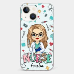 From Caring Comes Courage - Nurse Personalized Custom Clear Phone Case - Appreciation, Thank You Gift, Nurse Life, Doctor Life -Pawfect House Sale 67221c754ece8