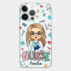 From Caring Comes Courage - Nurse Personalized Custom Clear Phone Case - Appreciation, Thank You Gift, Nurse Life, Doctor Life -Pawfect House Sale 67221c7680ab8