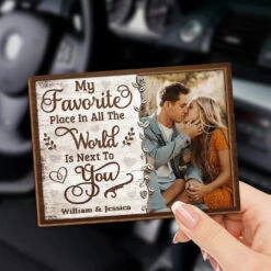 Custom Photo My Favorite Place To Be Is By Your Side - Couple Personalized Custom Car Visor Clip - Christmas Gift For Husband Wife, Anniversary -Pawfect House Sale 6728787ebcfaa