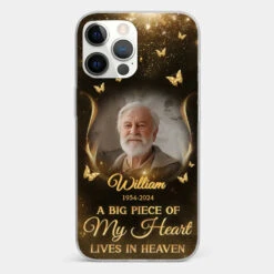 Custom Photo A Big Piece Of My Heart - Memorial Personalized Custom Clear Phone Case - Sympathy Gift For Family Members -Pawfect House Sale 673fe688c4554 1384f18a 4c7f 4579 9403 4bd42aaa89a6
