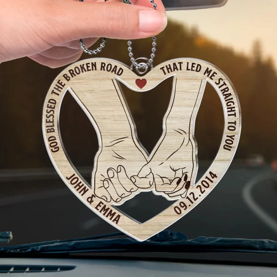 Get Home Safe - Couple Personalized Custom Car Ornament - Acrylic Custom Shaped - Christmas Gift For Husband Wife, Anniversary 4 Get Home Safe - Couple Personalized Custom Car Ornament - Acrylic Custom Shaped - Christmas Gift For Husband Wife, Anniversary - Image 4