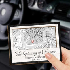 Location Map I Carry Your Heart With Me - Couple Personalized Custom Map Car Visor Clip - Map Art, Christmas Gift For Husband Wife, Anniversary -Pawfect House Sale 6753d42541bc6