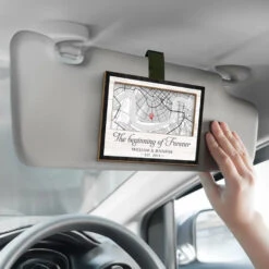 Location Map I Carry Your Heart With Me - Couple Personalized Custom Map Car Visor Clip - Map Art, Christmas Gift For Husband Wife, Anniversary -Pawfect House Sale 6753d42faac6d